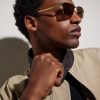 Square-Frame Gold-Tone Metal Sunglasses - OU Square-Frame Gold-Tone Metal Sunglasses - OU