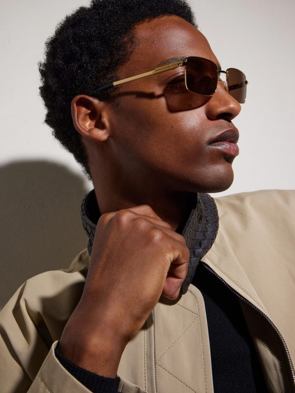 Square-Frame Gold-Tone Metal Sunglasses - OU Square-Frame Gold-Tone Metal Sunglasses - OU