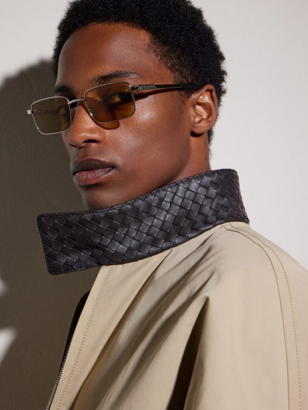 Square-Frame Silver-Tone Metal Sunglasses - BK