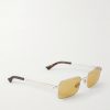 Square-Frame Silver-Tone Metal Sunglasses - FR