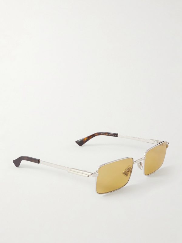 Square-Frame Silver-Tone Metal Sunglasses - FR