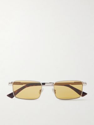 Square-Frame Silver-Tone Metal Sunglasses