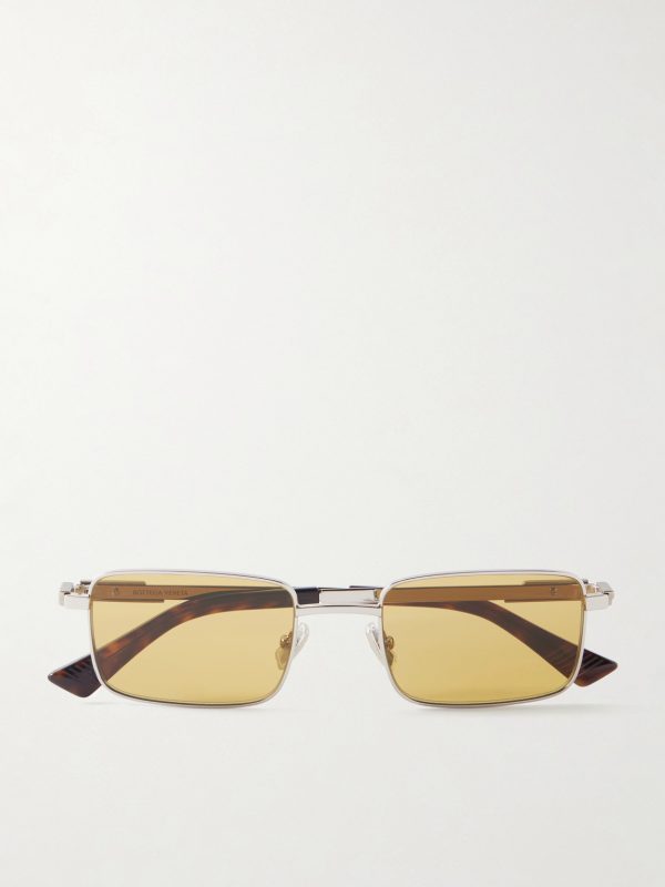 Square-Frame Silver-Tone Metal Sunglasses