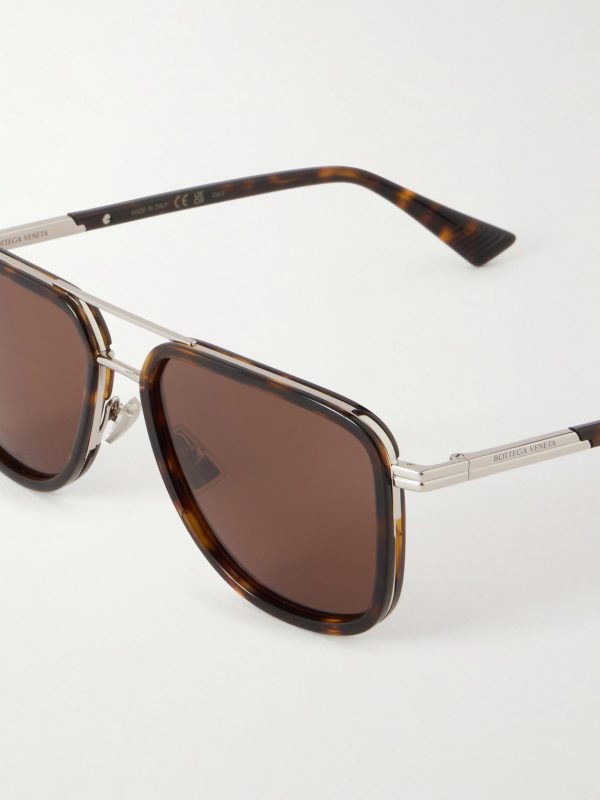 Aviator-Style Silver-Tone and Tortoiseshell Acetate Sunglasses - CU Aviator-Style Silver-Tone and Tortoiseshell Acetate Sunglasses - CU