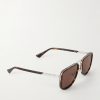 Aviator-Style Silver-Tone and Tortoiseshell Acetate Sunglasses - FR Aviator-Style Silver-Tone and Tortoiseshell Acetate Sunglasses - FR