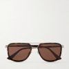 Aviator-Style Silver-Tone and Tortoiseshell Acetate Sunglasses Aviator-Style Silver-Tone and Tortoiseshell Acetate Sunglasses