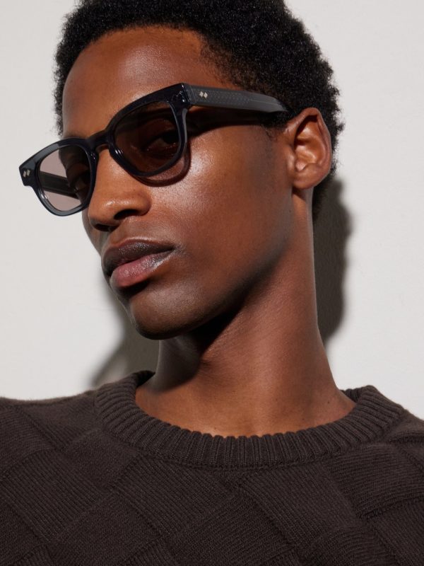 Round-Frame Acetate Sunglasses - BK
