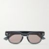 Round-Frame Acetate Sunglasses