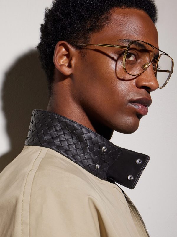 Round-Frame Gold-Tone Metal Glasses - BK