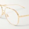 Round-Frame Gold-Tone Metal Glasses - CU