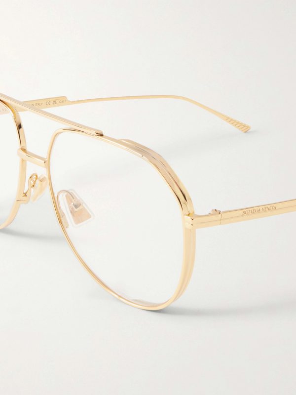 Round-Frame Gold-Tone Metal Glasses - CU