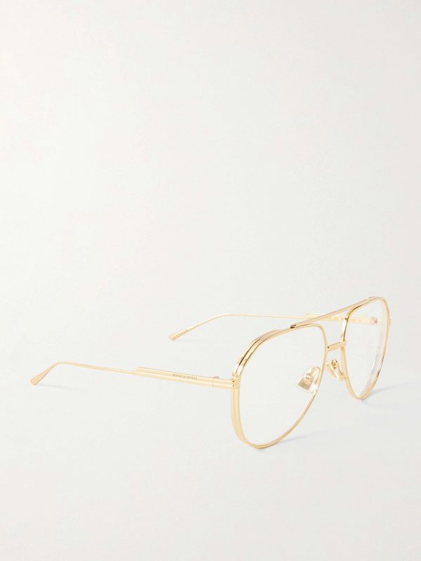 Round-Frame Gold-Tone Metal Glasses - FR
