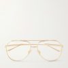 Round-Frame Gold-Tone Metal Glasses