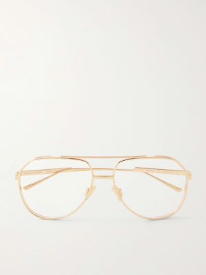 Round-Frame Gold-Tone Metal Glasses