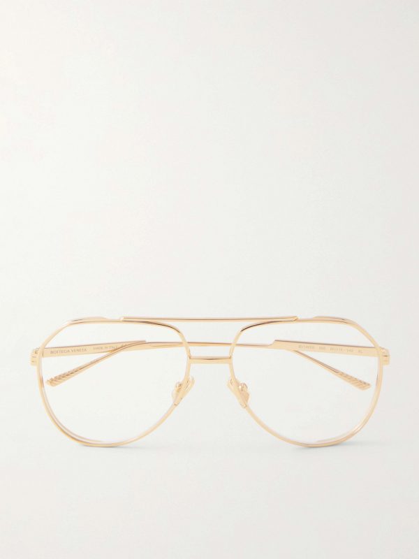 Round-Frame Gold-Tone Metal Glasses