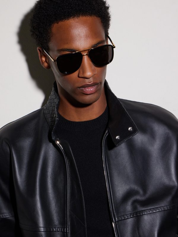 Aviator-Style Acetate and Gold-Tone Sunglasses - BK Aviator-Style Acetate and Gold-Tone Sunglasses - BK