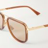 Aviator-Style Gold-Tone and Acetate Sunglasses - CU Aviator-Style Gold-Tone and Acetate Sunglasses - CU
