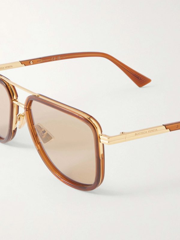 Aviator-Style Gold-Tone and Acetate Sunglasses - CU Aviator-Style Gold-Tone and Acetate Sunglasses - CU