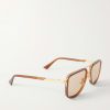 Aviator-Style Gold-Tone and Acetate Sunglasses - FR Aviator-Style Gold-Tone and Acetate Sunglasses - FR