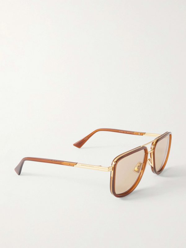 Aviator-Style Gold-Tone and Acetate Sunglasses - FR Aviator-Style Gold-Tone and Acetate Sunglasses - FR
