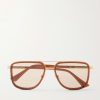 Aviator-Style Gold-Tone and Acetate Sunglasses Aviator-Style Gold-Tone and Acetate Sunglasses