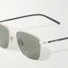 Aviator-Style Silver-Tone Sunglasses - CU