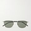 Aviator-Style Silver-Tone Sunglasses