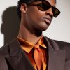 Rounded-Frame Acetate Sunglasses - BK Rounded-Frame Acetate Sunglasses - BK