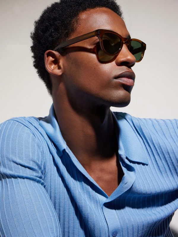Rounded-Frame Acetate Sunglasses - BK