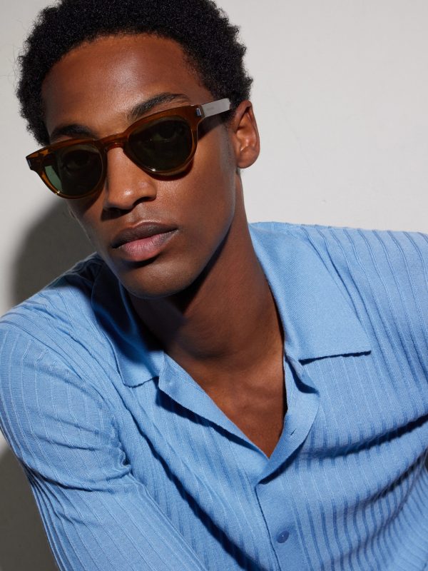 Rounded-Frame Acetate Sunglasses - OU