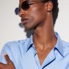 Round-Frame Silver-Tone and Acetate Sunglasses - BK Round-Frame Silver-Tone and Acetate Sunglasses - BK