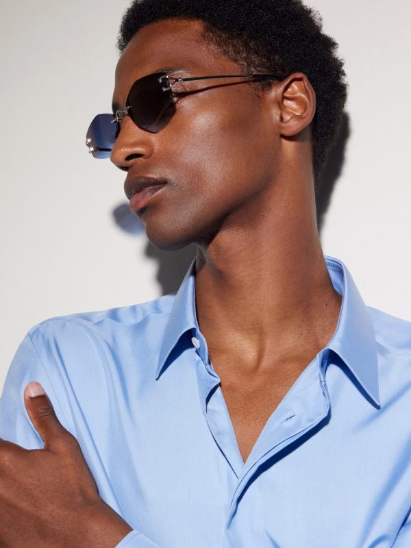 Round-Frame Silver-Tone and Acetate Sunglasses - BK Round-Frame Silver-Tone and Acetate Sunglasses - BK