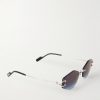 Round-Frame Silver-Tone and Acetate Sunglasses - FR Round-Frame Silver-Tone and Acetate Sunglasses - FR