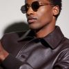 Rounded-Frame Melal Sunglasses - BK Rounded-Frame Melal Sunglasses - BK
