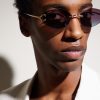Squared-Frame Metal Sunglasses - BK