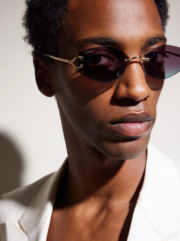 Squared-Frame Metal Sunglasses - BK