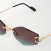 Squared-Frame Metal Sunglasses - CU