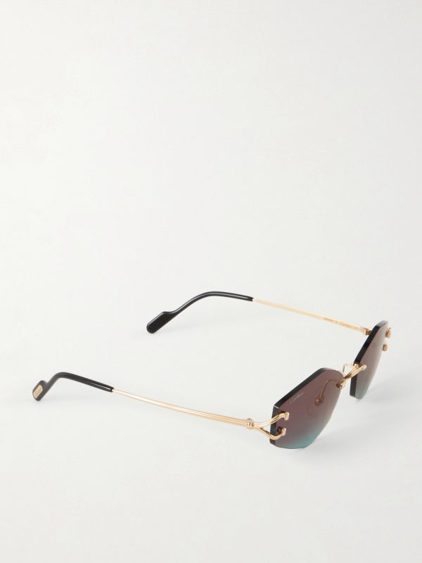 Squared-Frame Metal Sunglasses - FR