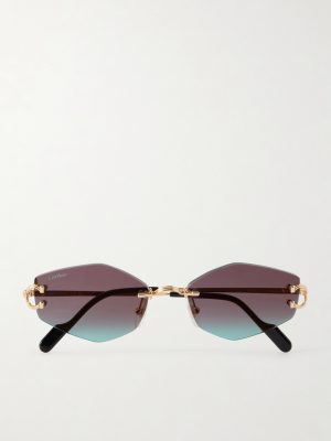 Squared-Frame Metal Sunglasses