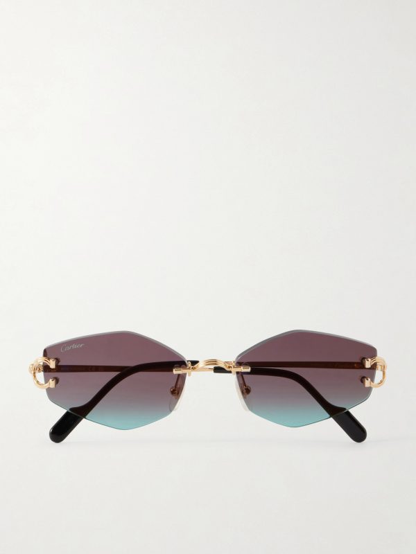 Squared-Frame Metal Sunglasses