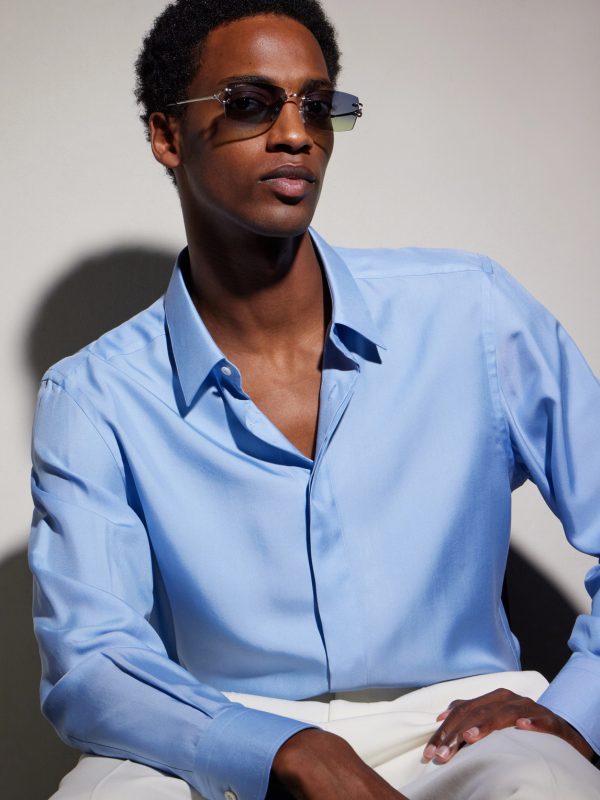 Squared-Frame Metal Sunglasses - BK