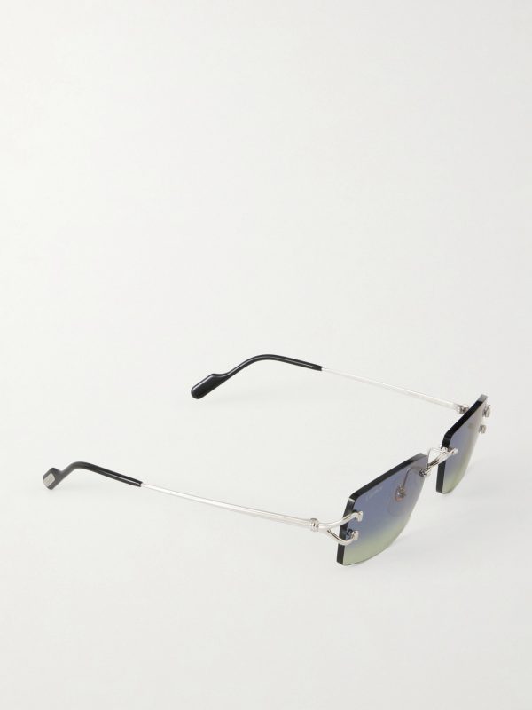 Squared-Frame Metal Sunglasses - FR