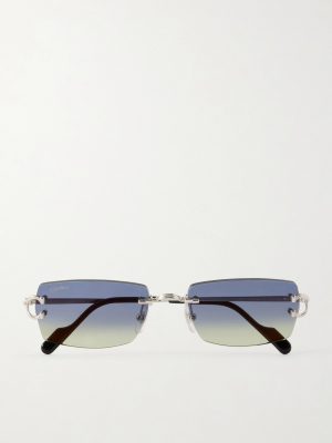 Squared-Frame Metal Sunglasses