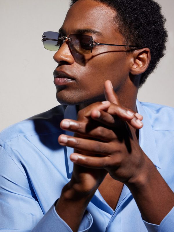 Squared-Frame Metal Sunglasses - OU