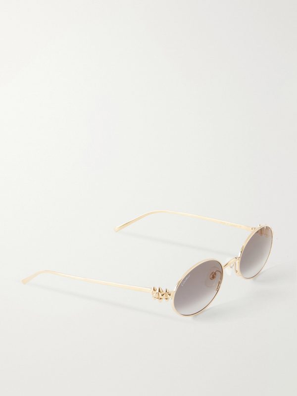 Rounded-Frame Metal Sunglasses - FR Rounded-Frame Metal Sunglasses - FR