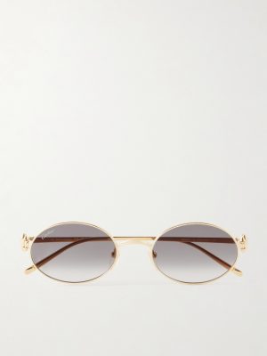 Rounded-Frame Metal Sunglasses