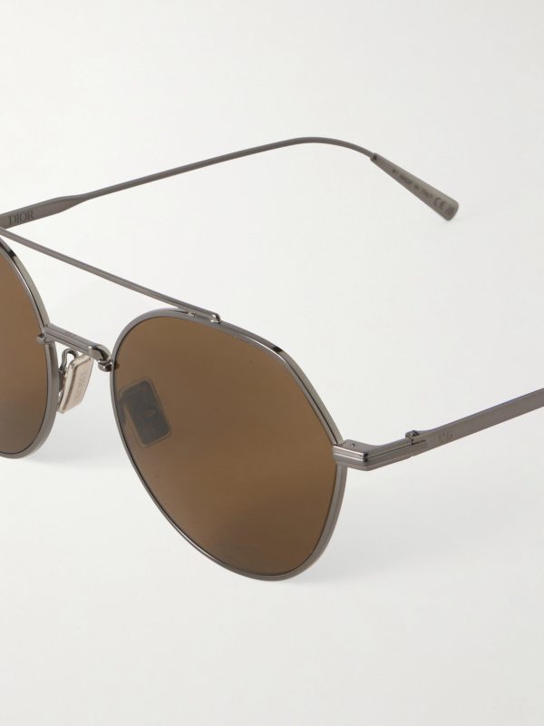 DiorBlackSuit R6U Aviator-Style Gold-Tone Sunglasses - CU