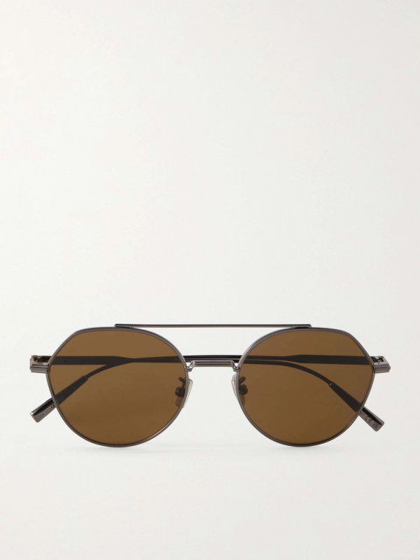 DiorBlackSuit R6U Aviator-Style Gold-Tone Sunglasses