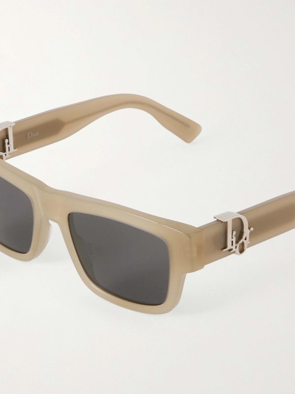 Dior Oblique S3I Rectangular-Frame Acetate Sunglasses - CU