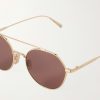 DiorBlackSuit R6U Aviator-Style Gold-Tone Sunglasses - CU